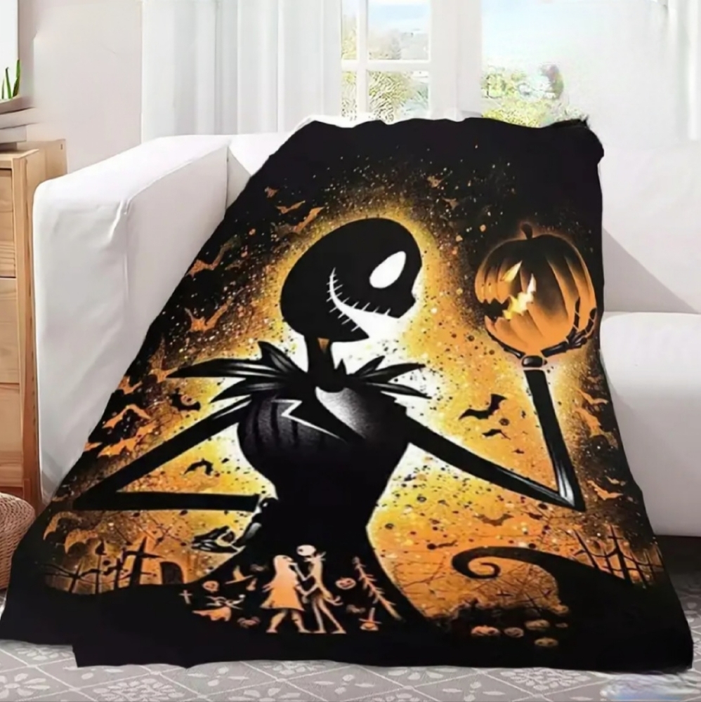 NEW Halloween Jack Nightmare Before Christmas Large Warm Flannel Throw Blanket